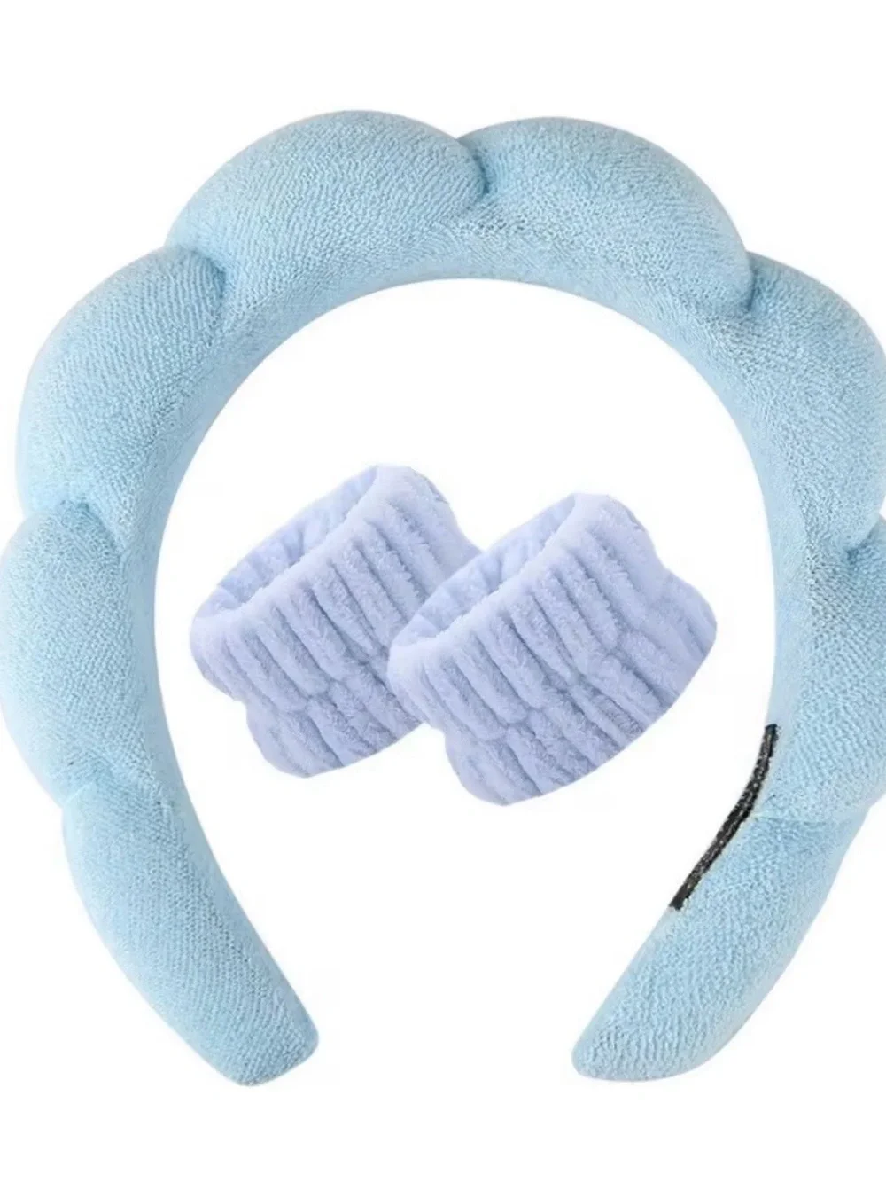 Plush Pink Headband and Matching Wristbands Set - Soft Hair Accessory